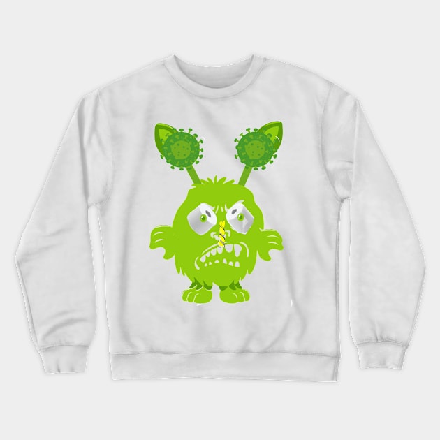 Corona Virus Monster Design Crewneck Sweatshirt by Shadowbyte91